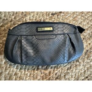 Relic Crossbody Wristlet Clutch Pouch Dark Gray Snake Print 5.5"x9" Faux Leather